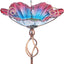 31 Inch Height Glass Birdbath Birdfeeder with Metal Stake Garden Yard Outdoor