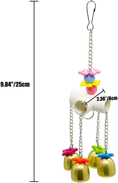 Bird Parrot Toy Colorful Bird Swing Toys with Bell Hanging Toy for Budgie Lovebirds Conures Small Parakeet Cages Decorative Accessories