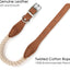 Rope Dog Collar, Genuine Leather (Beige)