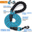 No Pull Dog Harness Adjustable Reflective Oxford Easy Control Medium Large Dog Harness with a Free Heavy Duty 5Ft Dog Leash (L (Neck: 18"-25.5", Chest: 24.5"-33"), Blue Harness+Leash)