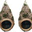 2 Pack Hummingbird Grass Birdhouse for outside Hanging Hand Woven Bird House Hut Nest Cozy Resting Place for Backyard Home Garden (Grass Birdhouse with Green Leaves)