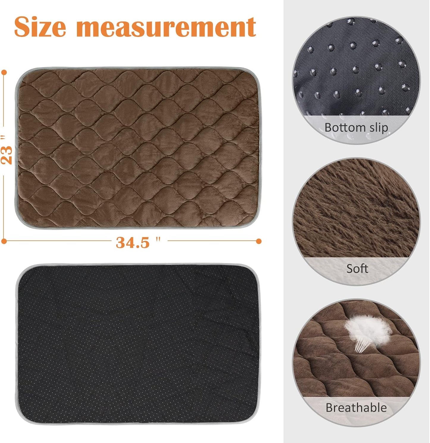 Self Warming Cat Bed Self Heating Cat Mat Thermal Pet Bed Mat Self-Warming Dog Crate Pad