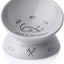 Ceramic Raised Cat Bowls, Slanted Cat Dish Food or Water Bowls, Elevated Porcelain Pet Feeder Bowl Protect Cat'S Spine, Stress Free, Backflow Prevention (Grey)