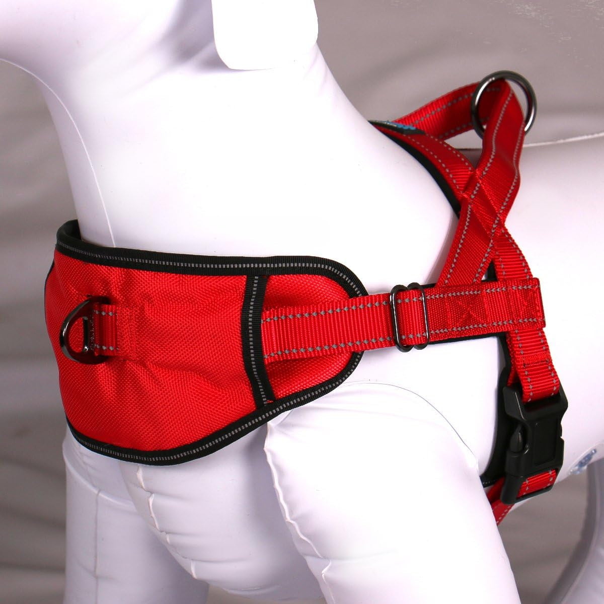 Passport Reflective Dog Harness - We Donate a Harness to a Dog Rescue for Every Harness Sold (Large, RED)