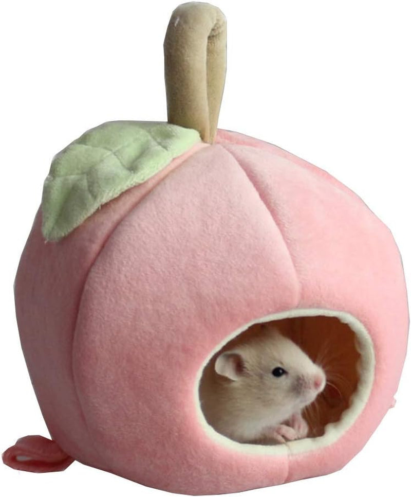 Pet Winter Hanging Fruit House Hammock Warm Bed Nest Accessories for Hamster Guinea Pig Hedgehog Chinchilla Hamster and Small Animals (Pink)