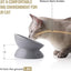 Ceramic Raised Cat Bowls, Slanted Cat Dish Food or Water Bowls, Elevated Porcelain Pet Feeder Bowl Protect Cat'S Spine, Stress Free, Backflow Prevention (Grey)