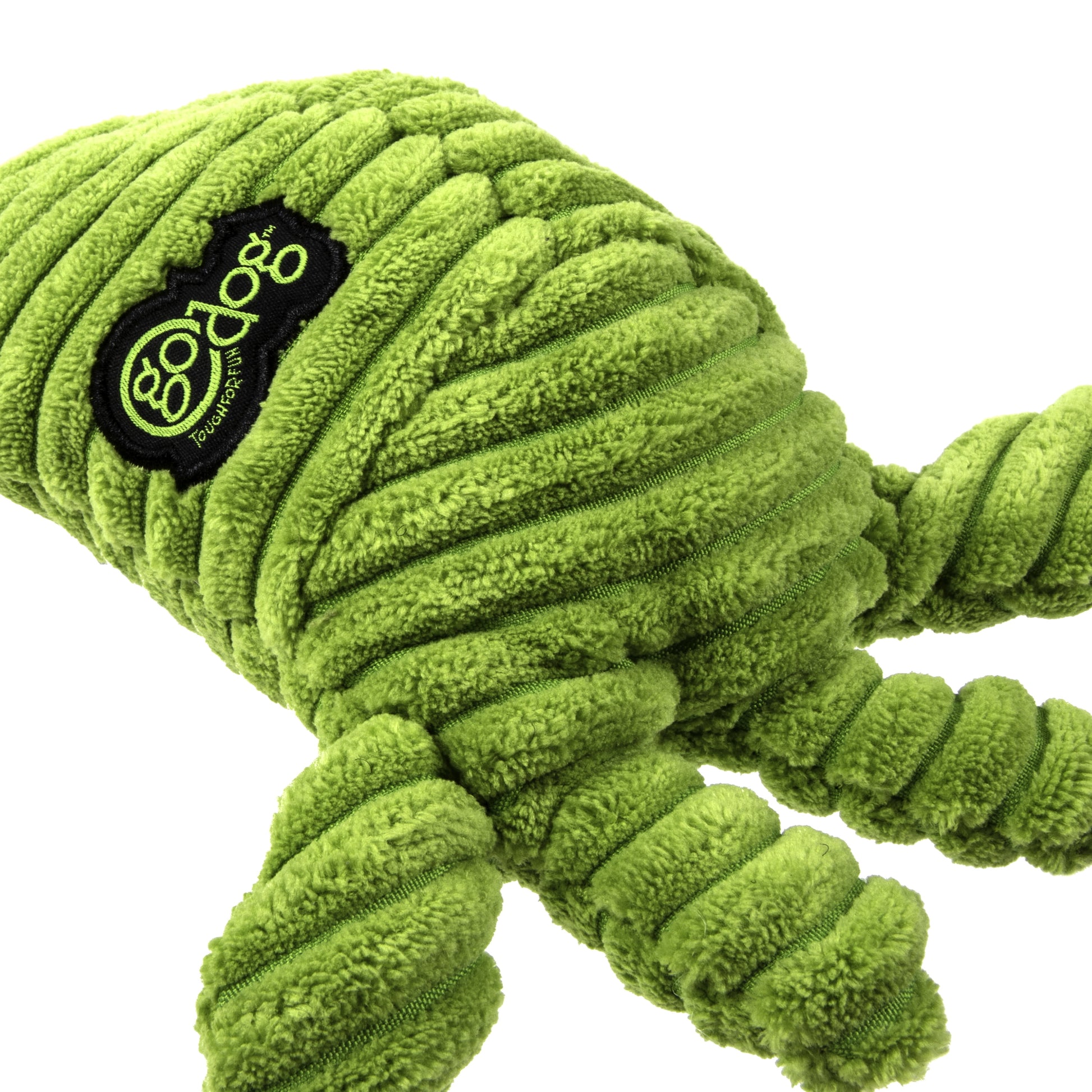 Playclean Germs Squeaky Plush Dog Toy with Odor-Eliminating Essential Oils, Chew Guard Technology - Green, Large