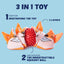 Dog Toys for Aggressive Chewers (3In1) - Squeaky Dog Toys Interactive - Dog Toys for Medium Dogs, Large & Small Breeds - Puppy Teething Chew Dog Toy - Juguetes Perros - Orange