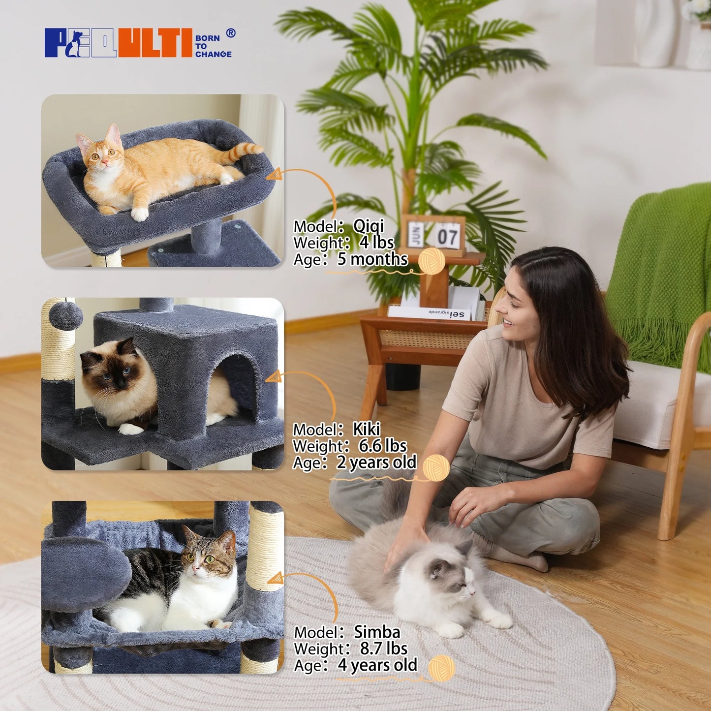 PEQULTI 45.7” Multi-Cat Tree – Spacious, Cozy & Fun!