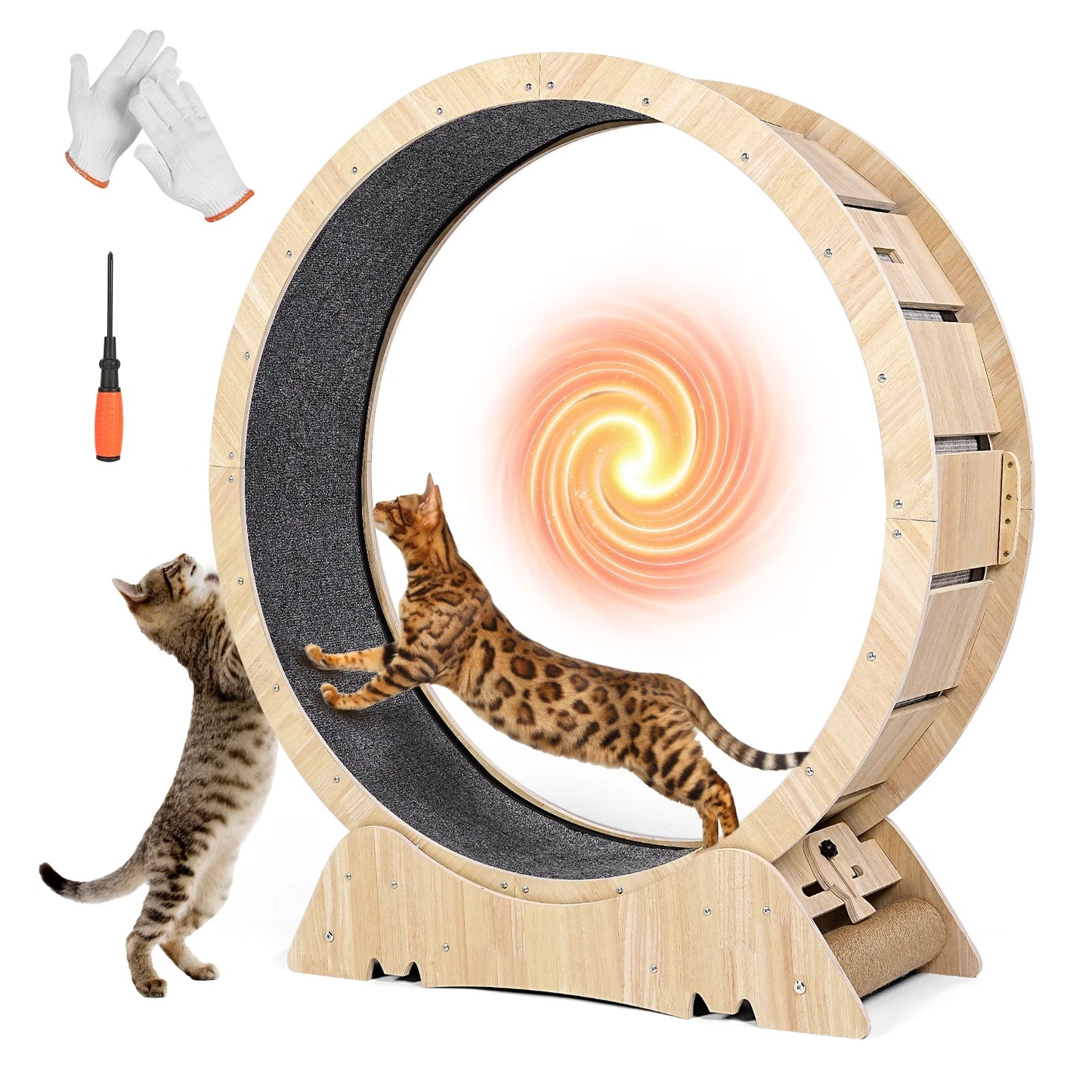 Silent & Sturdy Cat Exercise Wheel – Fun, Safe & Easy to Use 45" XL