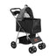 VEVOR Pet Stroller, 4 Wheels Dog Stroller Rotate with Brakes, 35Lbs Weight Capacity, Puppy Stroller with Detachable Carrier, Storage Basket and Cup Holder, for Dogs and Cats Travel, Black+Dark Grey