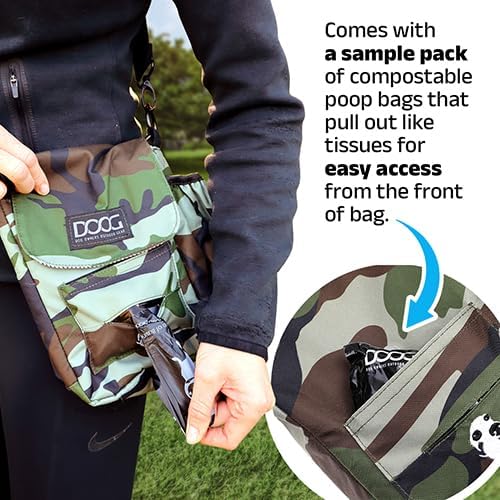 | Walkie Bag | Adjustable Shoulder Bag with Poo Bag Compartment | Green