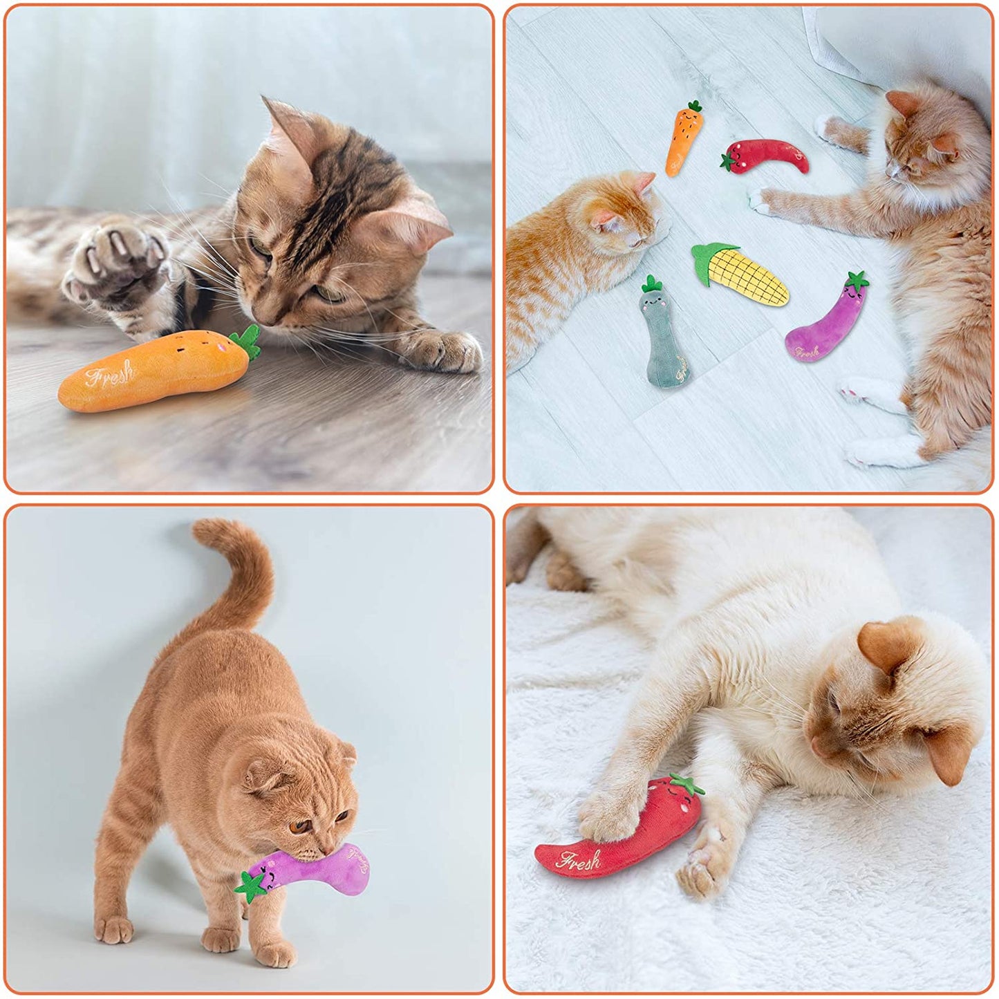 Catnip Toys - Interactive Cat Pillows, Chew Toys with Catnip for Indoor Cats and Kittens