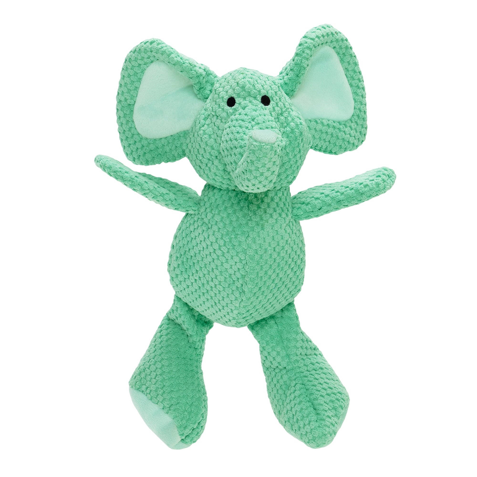 Checkers Elephant Squeaky Plush Dog Toy, Chew Guard Technology - Green, Large