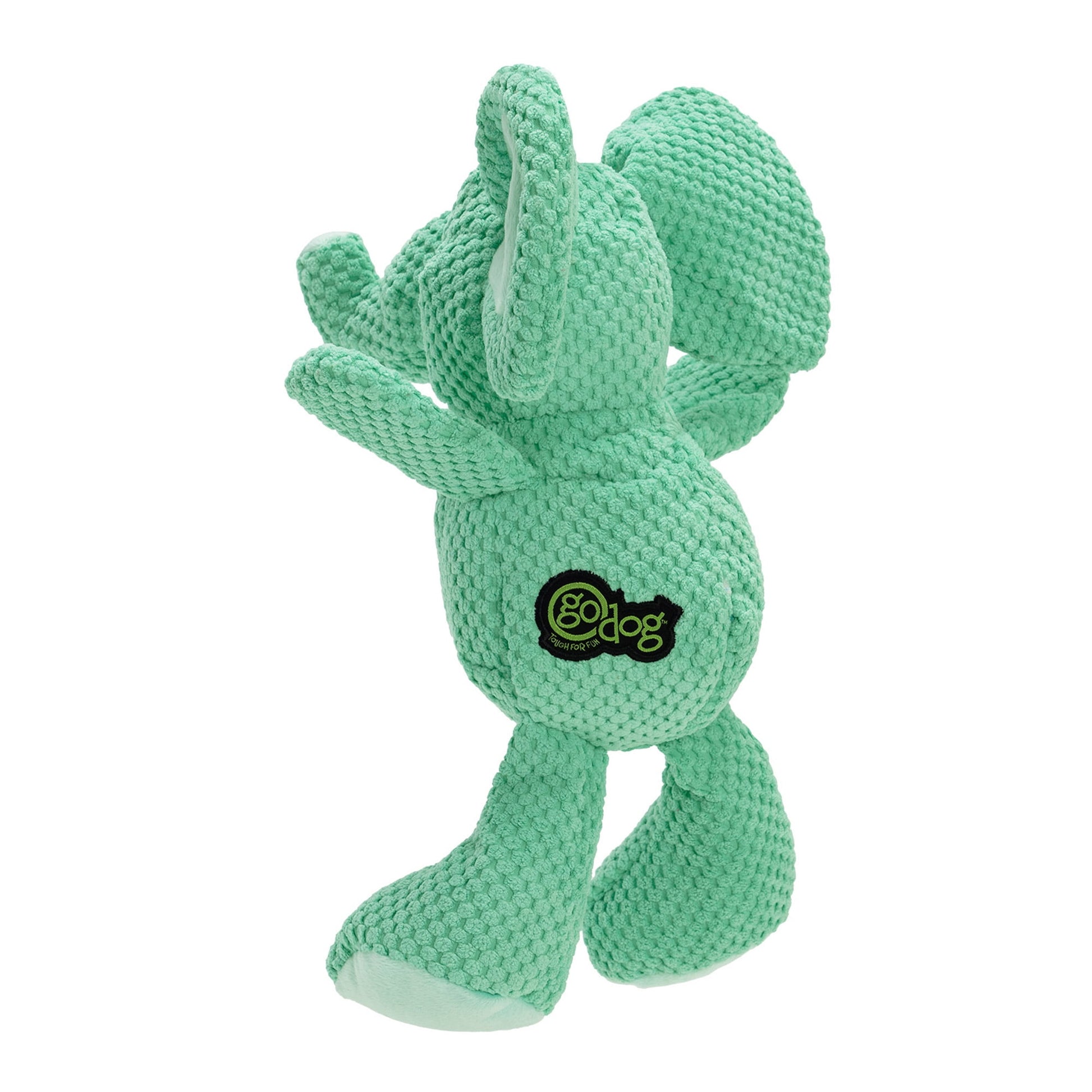 Checkers Elephant Squeaky Plush Dog Toy, Chew Guard Technology - Green, Large