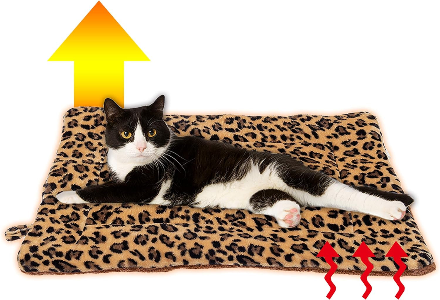 Cat Bed Mat for Indoor Cats - Self Warming Leopard Cute Cat Bed Mat, Soft Warm Washable Self Heating Cat Bed Pad for Small, Medium, Large Cats & Puppies(19.7"*29.5")