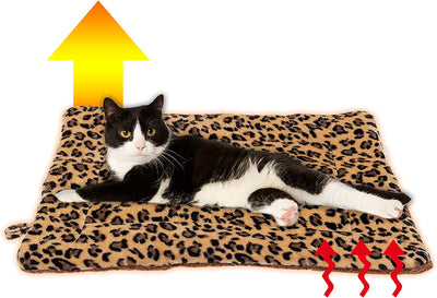 Cat Bed Mat for Indoor Cats - Self Warming Leopard Cute Cat Bed Mat, Soft Warm Washable Self Heating Cat Bed Pad for Small, Medium, Large Cats & Puppies(19.7"*29.5")