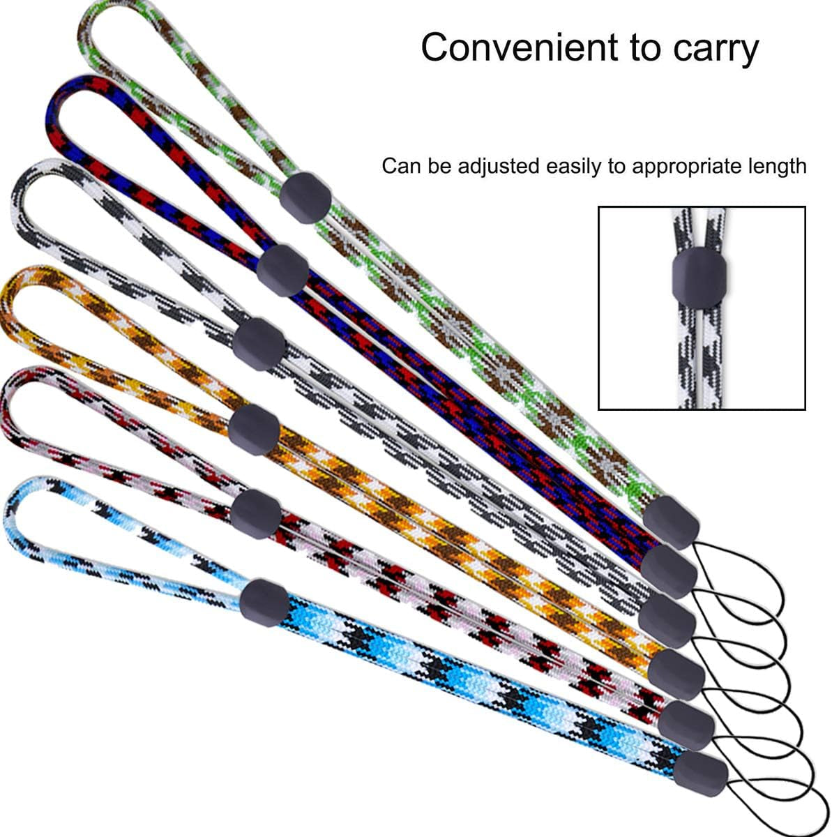 6 Pack Durable & Stylish Adjustable Wrist Lanyard