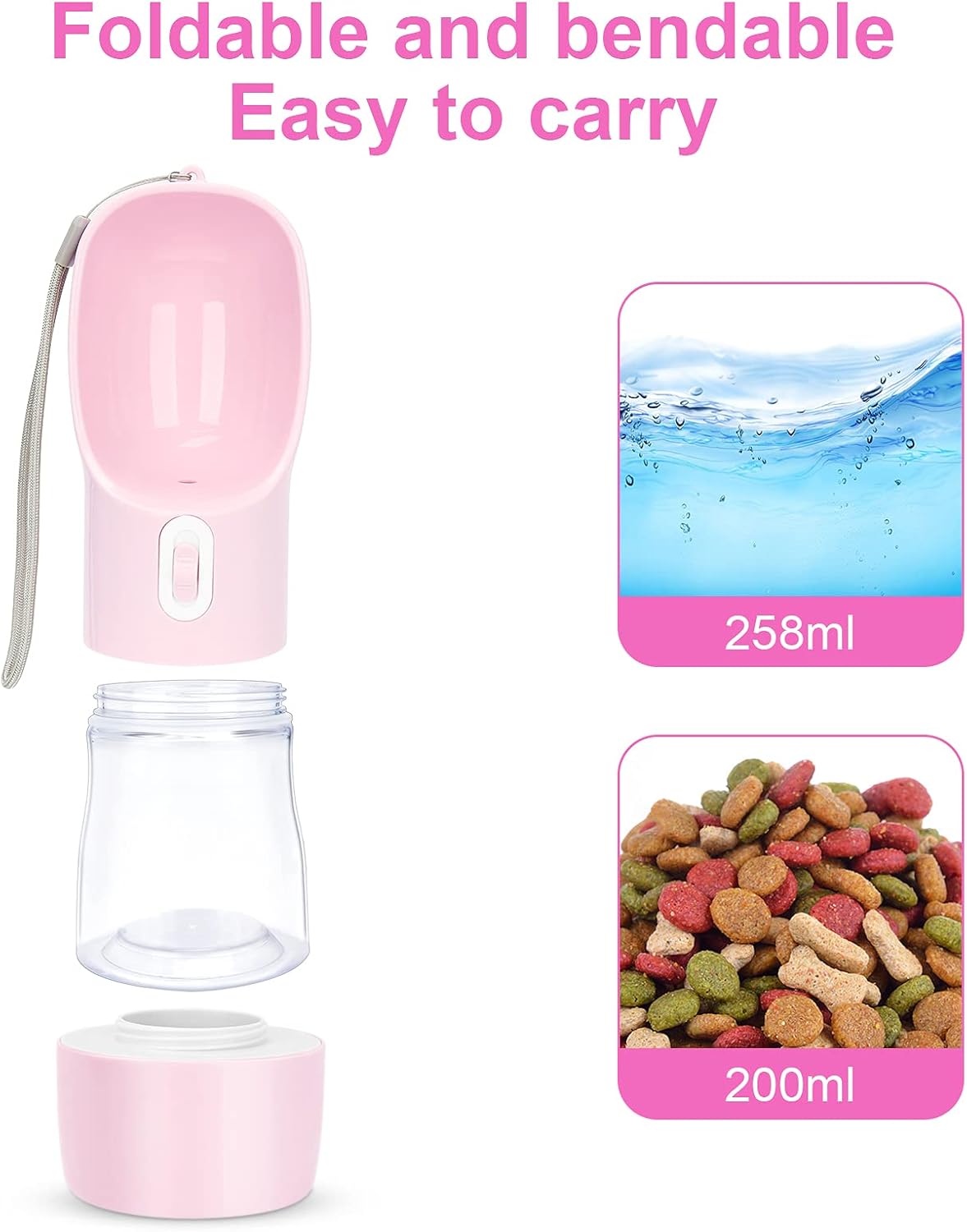 Portable 2-in-1 Pet Water and Food Bottle