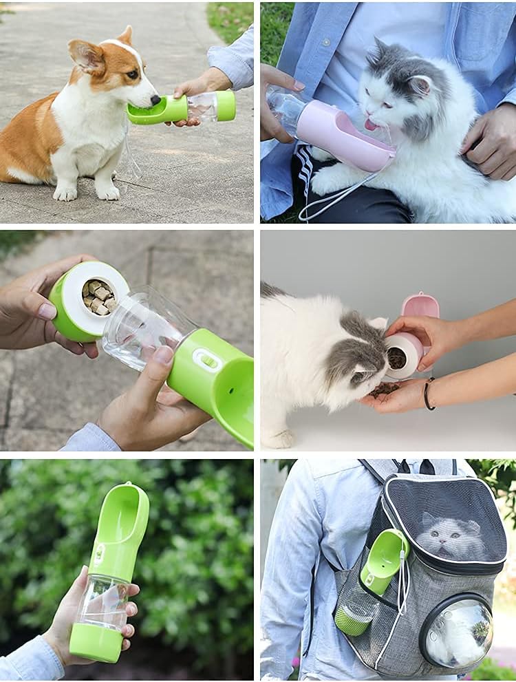 Portable 2-in-1 Pet Water and Food Bottle