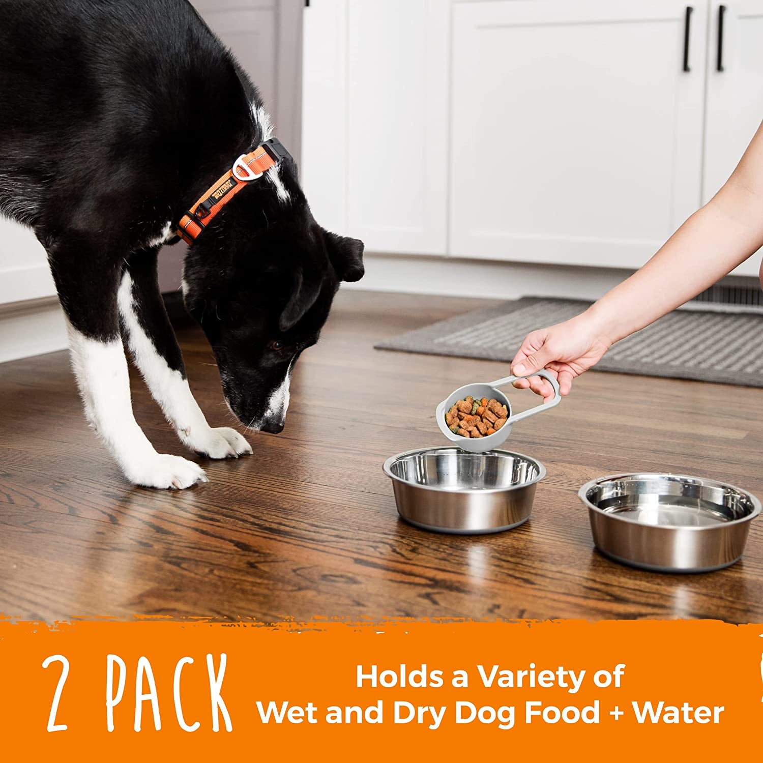 Dog Bowls Set - Non-Slip Bottom - No Spill Design - Dishwasher Safe - for Small and Large Pets - Stainless Steel Water Bowl - Pet Dishs - Steel Bowls - Doggie Bowl - (Small 5.5”)