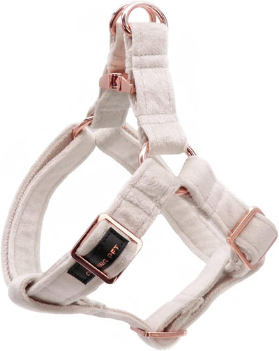 Dog Halter Harness, Velvet Dog Harness, Adjustable No Pull White Dogs Halter Harness. X-Small (Pack of 1)