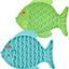 Cat Lick Treat Mat, 2 Pack Fish-Shaped Puzzle Feeder for Cats & Dogs, Anxiety Relief, Fun Alternative to Slow Feeder (Blue and Green)