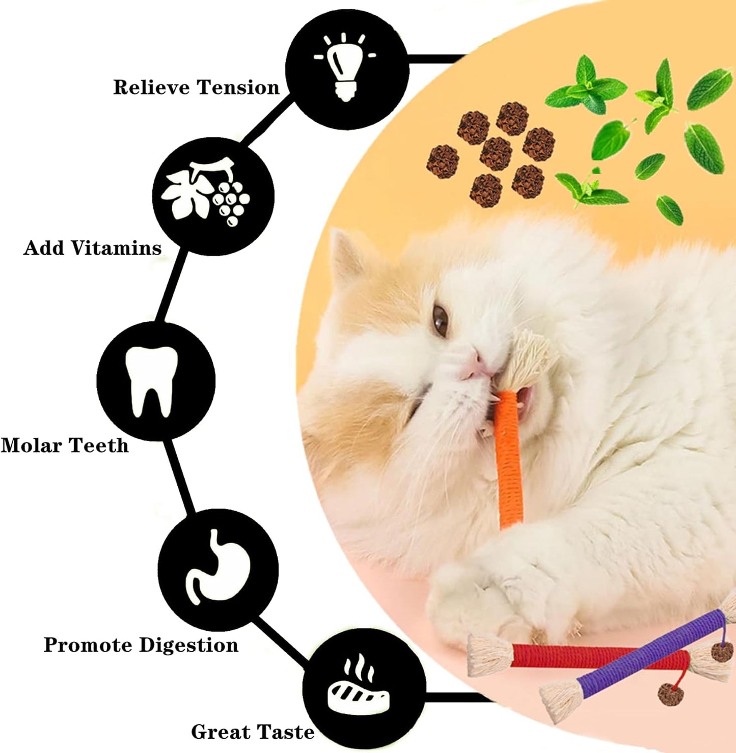 Cat Toys 12Pack Silvervine Chew Stick 12Pack Kitten Treat Catnip Toy Kitty Natural Stuff Catnip for Cleaning Teeth Indoor Dental Snack Interactive