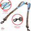 Exquisite Double Leash for Two Dogs - 2-In-1 Dog Leash Coupler - Large, Grey & Blue