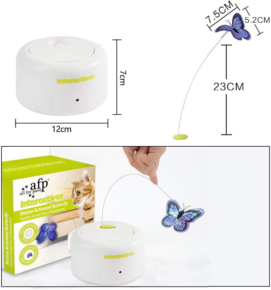 Motion-Activated Cat Toy: Butterfly Fun with 360° Rotation