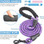 2 Packs 5/6 FT Dog Leash with Comfortable Padded Handle and Highly Reflective Threads Dog Leashes for Small Medium and Large Dogs (5FT-1/2'', Black+Purple)