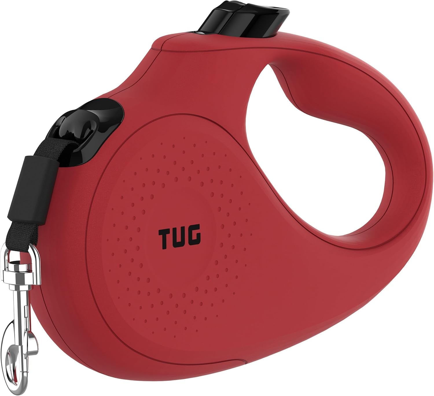 Monochrome 360° Tangle-Free Retractable Dog Leash | 16 Ft Strong Nylon Tape (Medium, Red)