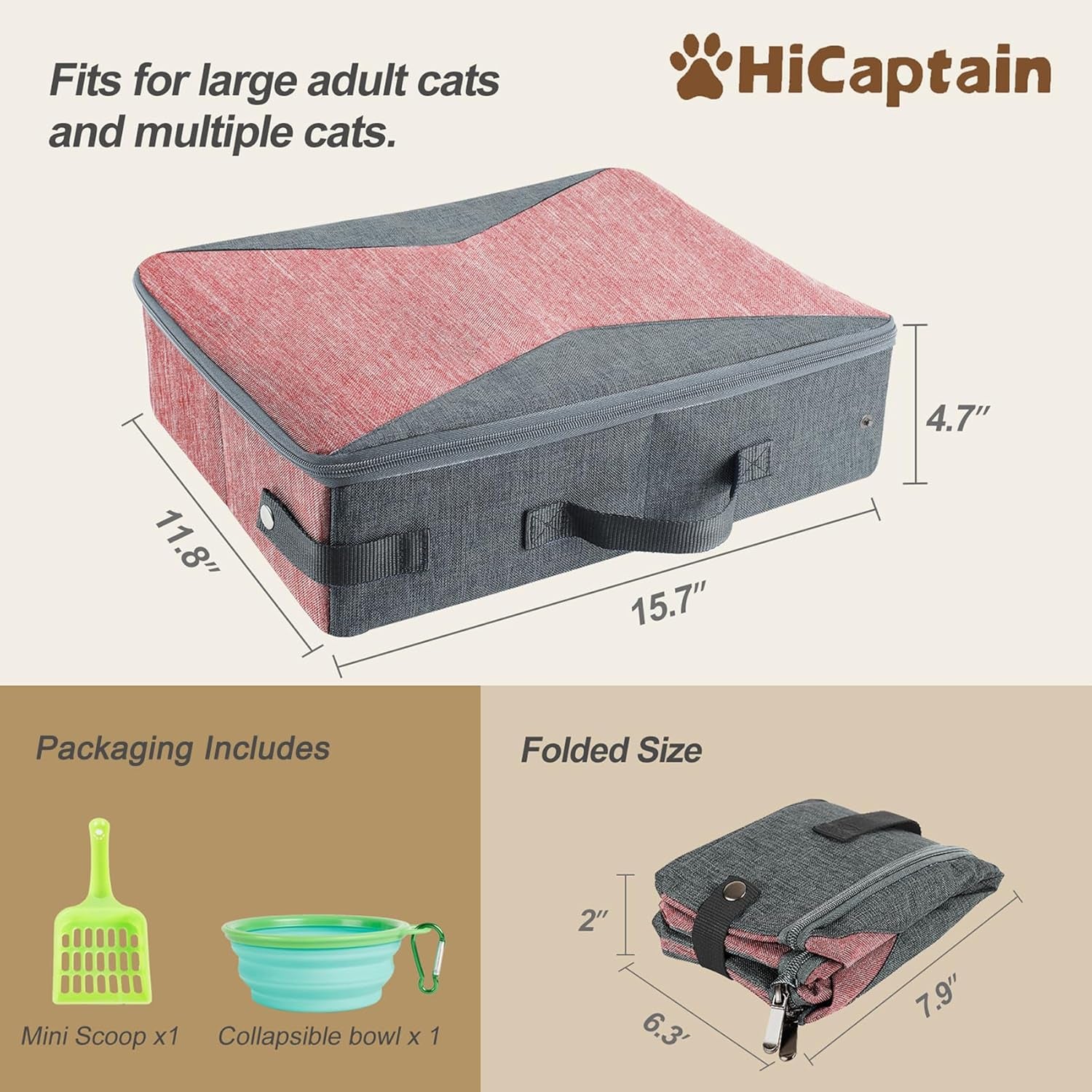 Portable Travel Cat Litter Box – Compact, Convenient & Odor-Resistant