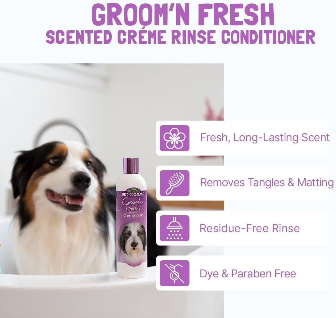 Groom'N Fresh Dog Conditioner – Scented Dog Bathing Supplies, Puppy Wash, Cat & Dog Grooming Supplies for Sensitive Skin, Cruelty-Free, Made in USA, Tearless Dog Products – 12 Fl Oz 1-Pack