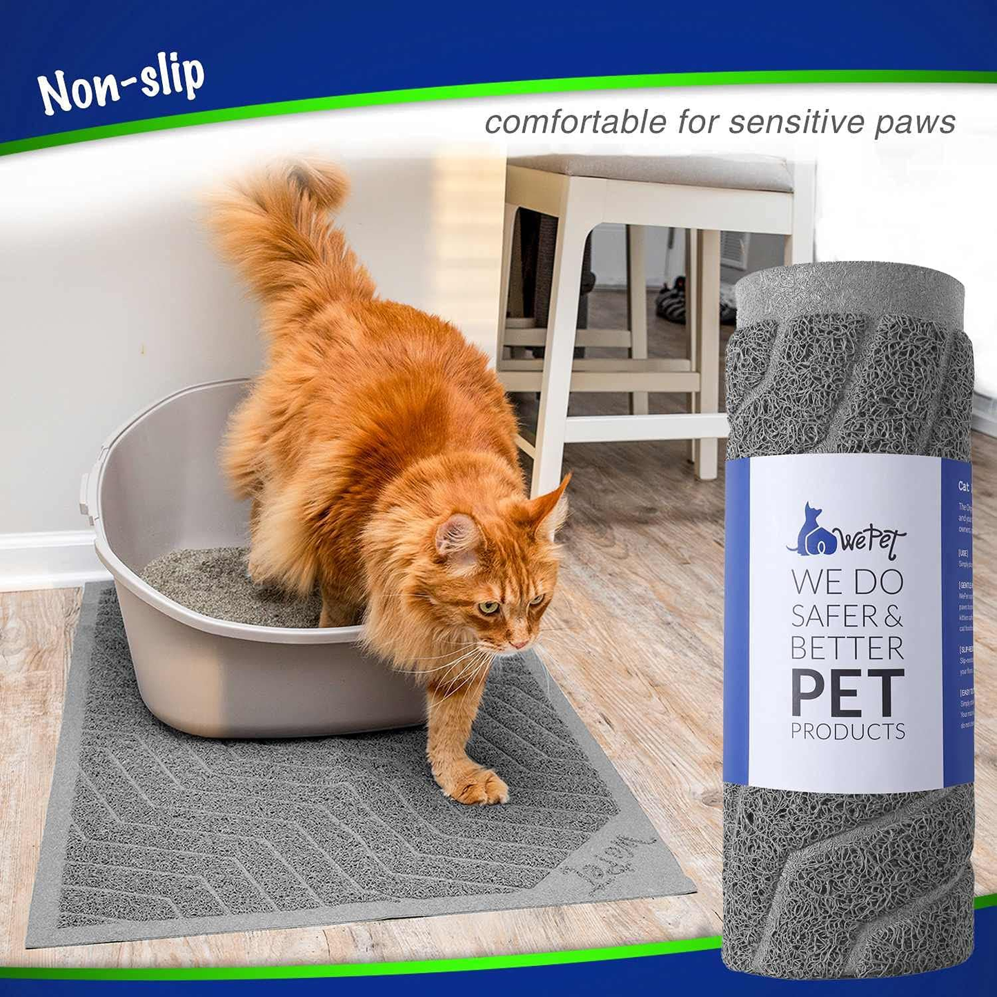 WePet Cat Litter Mat – Large, High-Performance Litter Trap