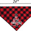 Dog First Christmas Bandana,Red Plaid Xmas Puppy Scarf