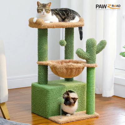 PAWZ Road Cactus Cat Tree – Cozy, Fun & Scratch-Friendly!