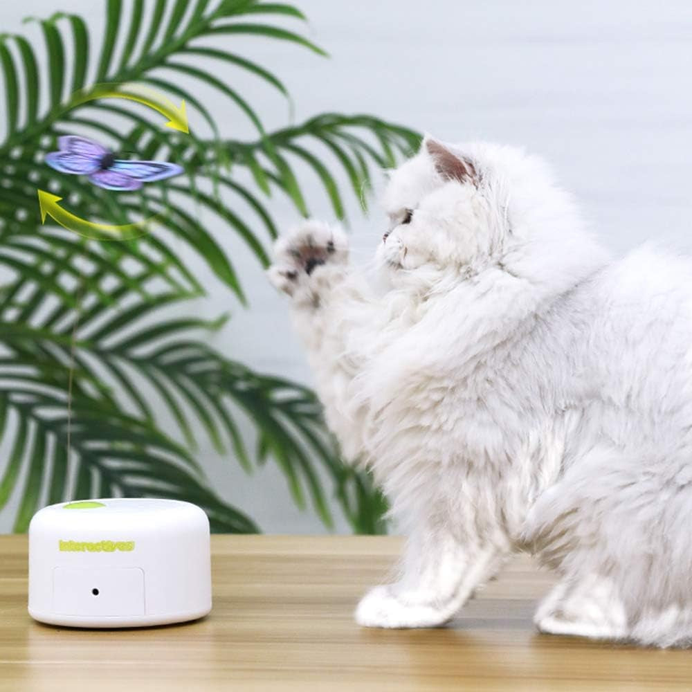 Motion-Activated Cat Toy: Butterfly Fun with 360° Rotation