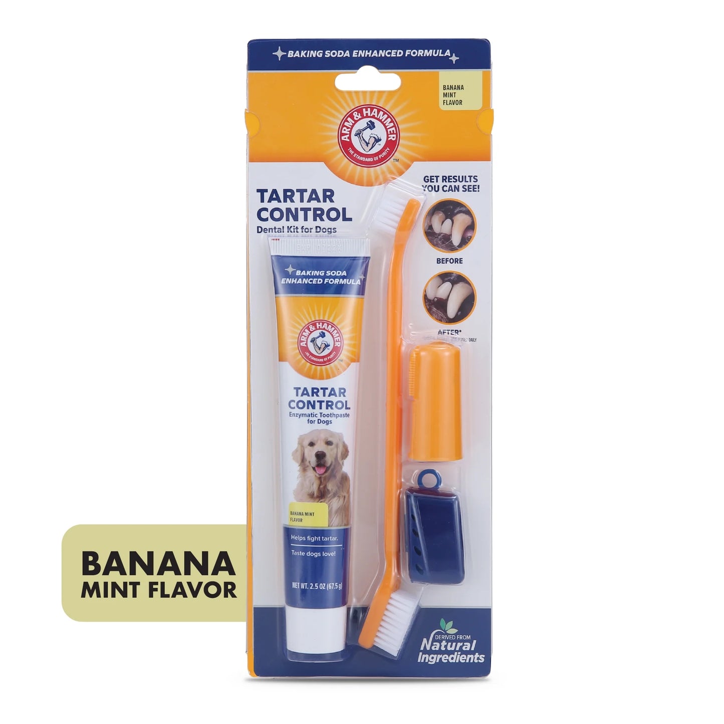 Advanced Care 3-Piece Dog Dental Kit, Banana Mint