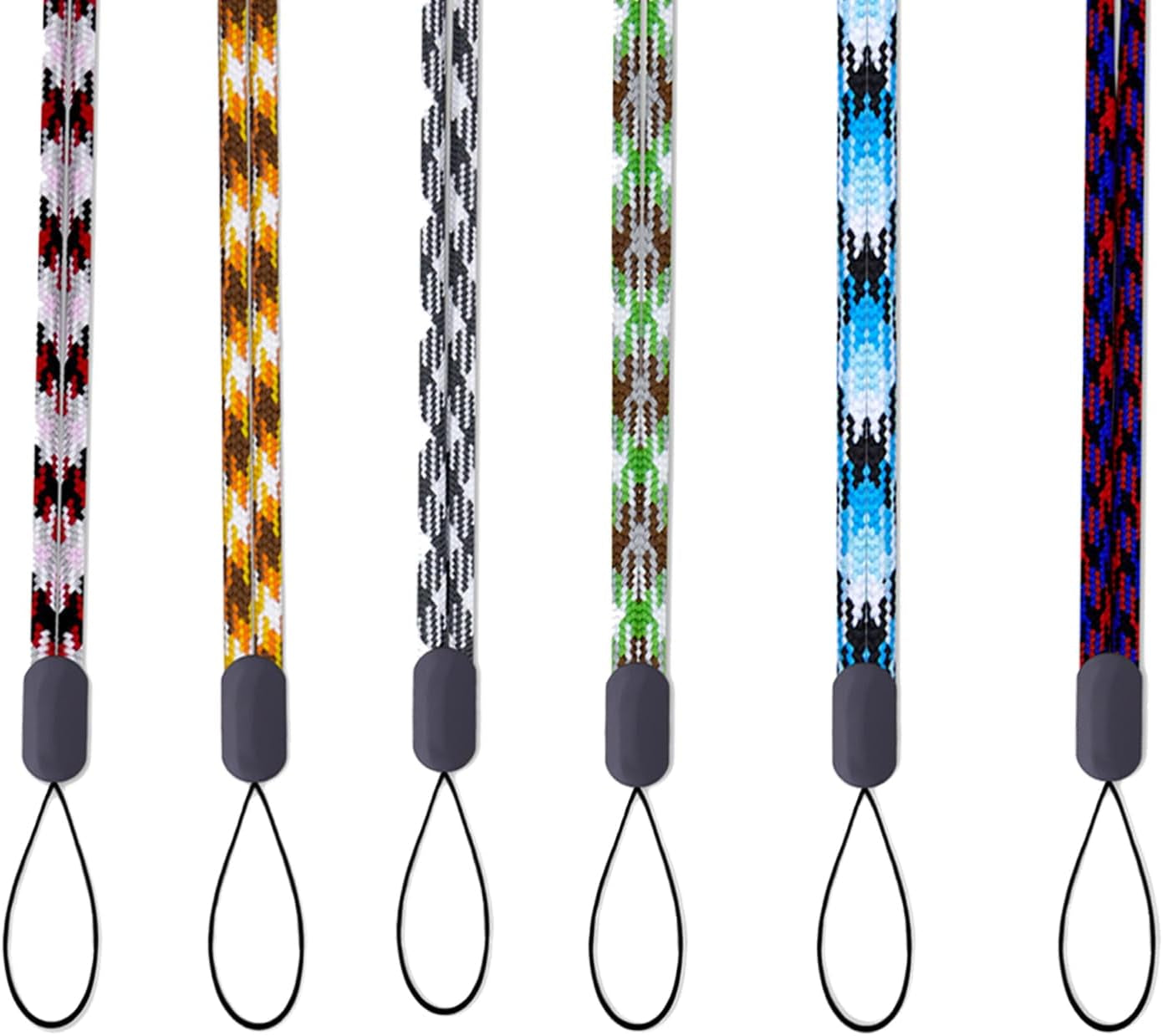 6 Pack Durable & Stylish Adjustable Wrist Lanyard