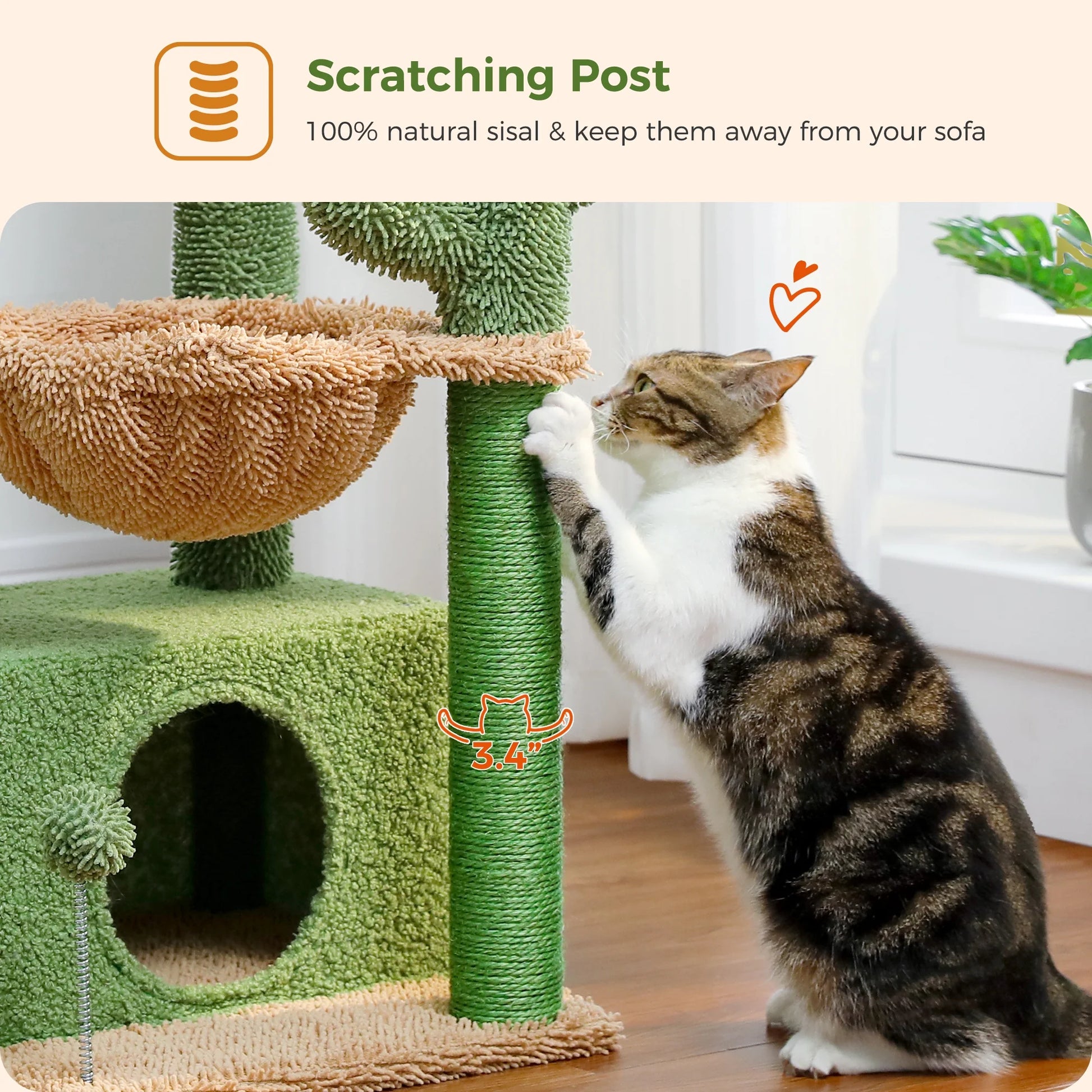 PAWZ Road Cactus Cat Tree – Cozy, Fun & Scratch-Friendly!