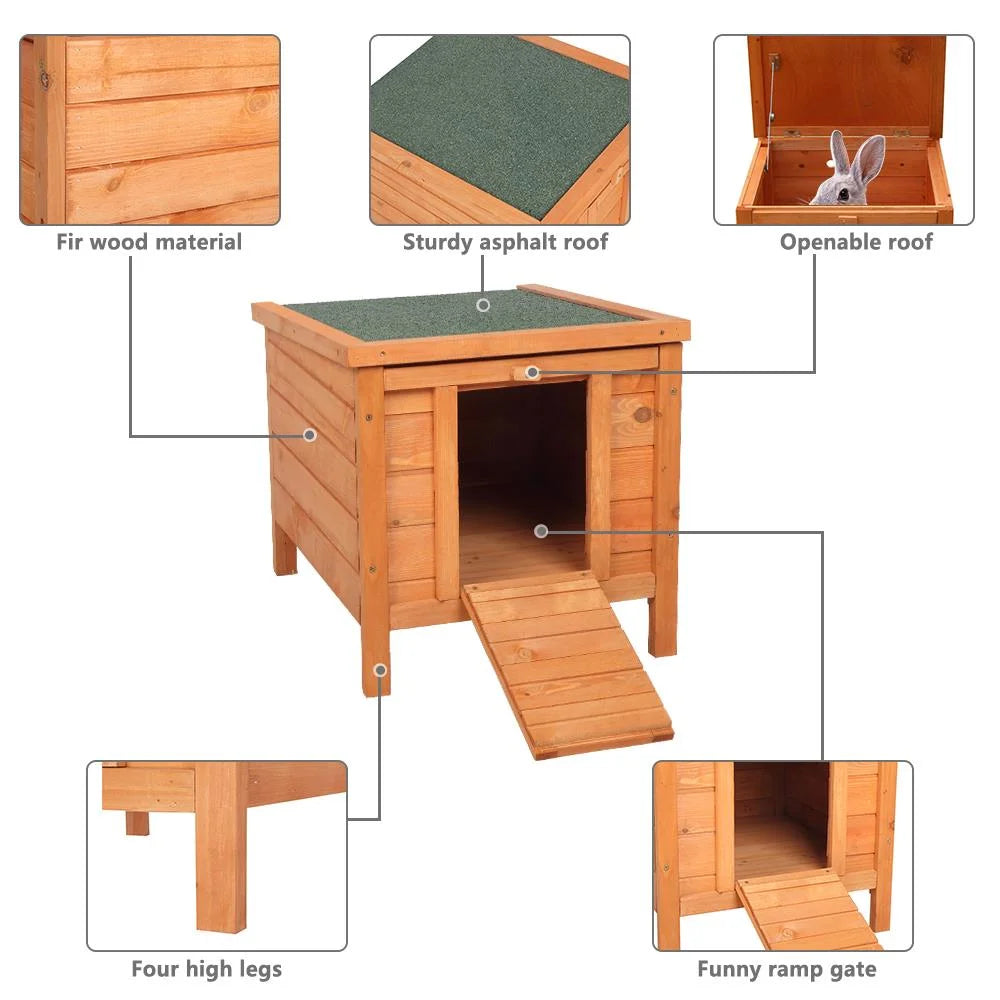 20" Wooden Waterproof Rabbit Hutch