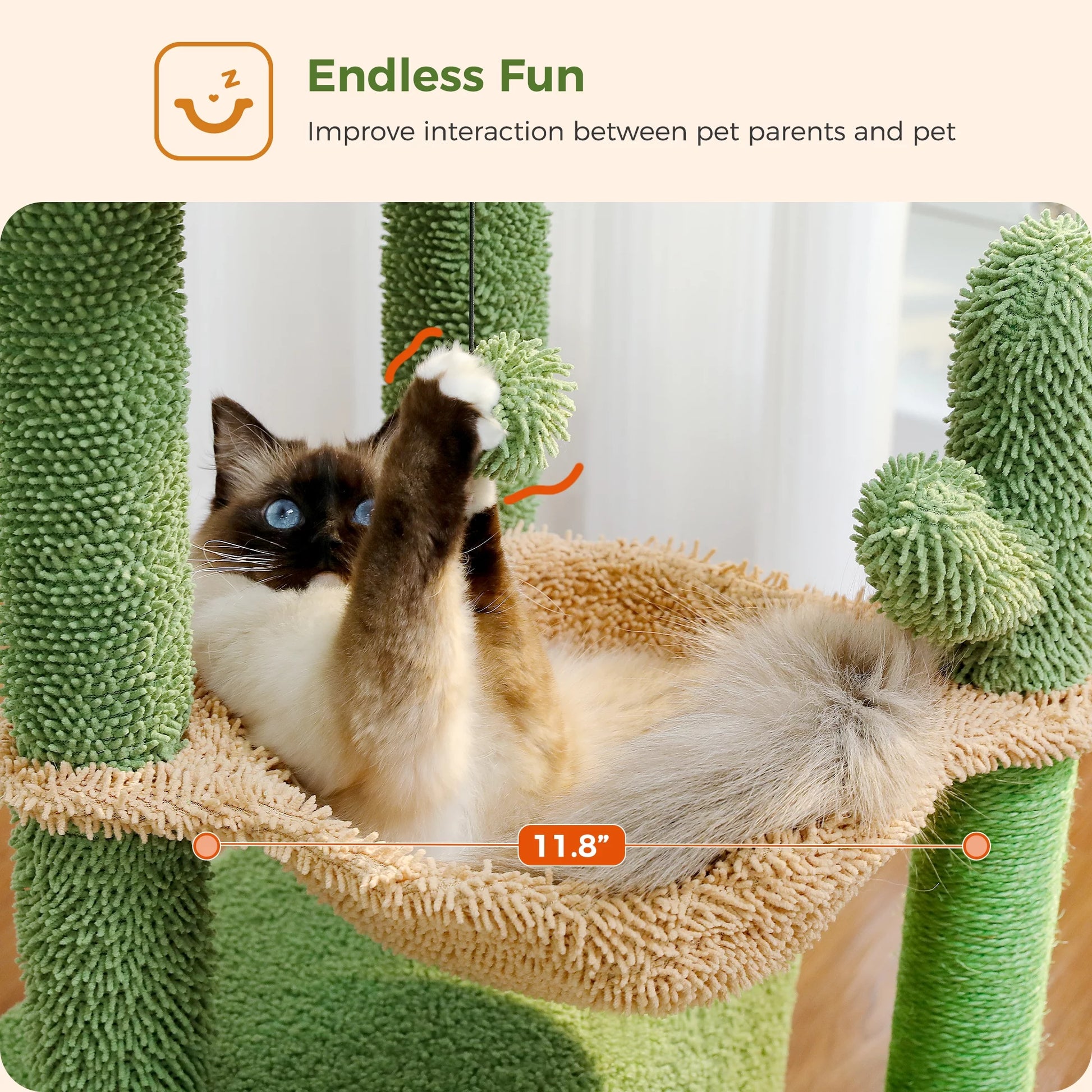 PAWZ Road Cactus Cat Tree – Cozy, Fun & Scratch-Friendly!