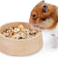 Wooden Hamster Feeding Bowl - Small Animal Food Dish for Dwarf Syrian Hamsters Gerbils Mice Degus or Other Similar-Sized Small Pets (Hammy Pattern, for Syrian)