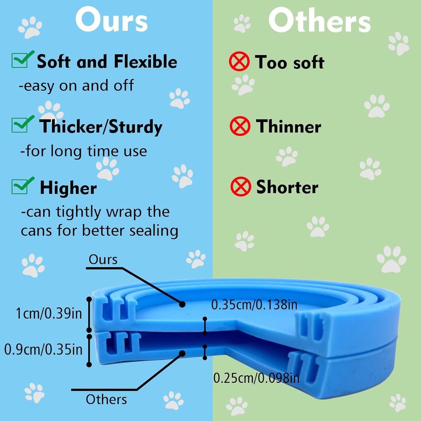 Pet Food Can Cover Silicone Can Lids for Dog and Cat Food(Universal Size,One Fit 3 Standard Size Food Cans),Green and Orange