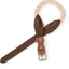 Rope Dog Collar, Genuine Leather (Beige)