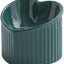 Dark Green Ceramic Raised Cat Bowls, Tilted Elevated Food or Water Bowls, Stress Free, Backflow Prevention, Dishwasher and Microwave Safe, Lead & Cadmium Free