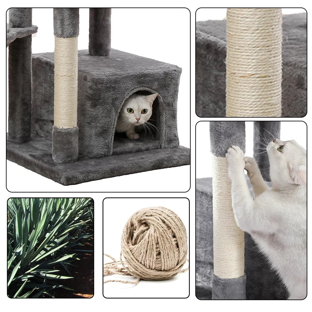 Pawz Road 45" Compact Cat Tree – Multi-Level Activity Center for Small Cats