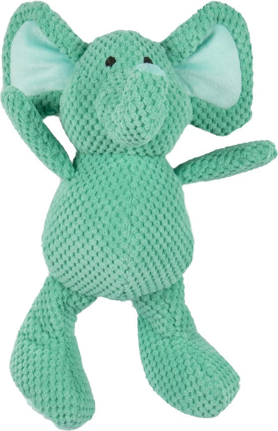 Checkers Elephant Squeaky Plush Dog Toy, Chew Guard Technology - Green, Large