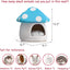 Warm Small Pet Animals Bed Dutch Pig Hamster Nest Hedgehog Rat Chinchilla Guinea Habitat Mini House, Blue Mushroom